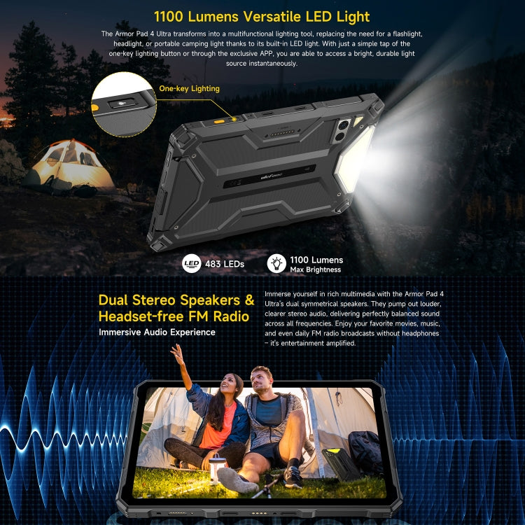 Ulefone Armor Pad 4 Ultra Thermal Version Rugged Tablet, 8GB+256GB, 10.36 inch Android 14 MediaTek Dimensity 6300 Octa Core 5G Network, EU Plug(Black) - free shipping - PMC Jewellery - Order now!