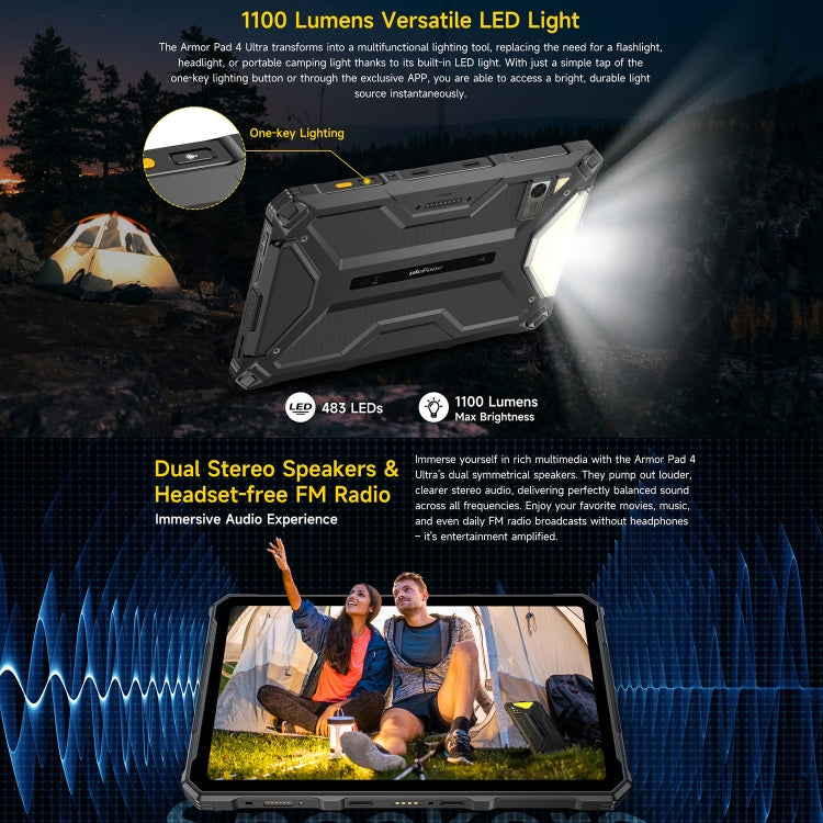 Ulefone Armor Pad 4 Ultra Rugged Tablet PC, 8GB+256GB, 10.36 inch Android 14 MediaTek Dimensity 6300 Octa Core 5G Network, EU Plug(Black) - free shipping - PMC Jewellery - Order now!