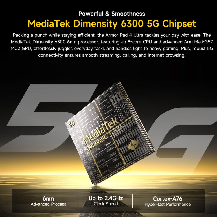 Ulefone Armor Pad 4 Ultra Rugged Tablet PC, 8GB+256GB, 10.36 inch Android 14 MediaTek Dimensity 6300 Octa Core 5G Network, EU Plug(Black) - free shipping - PMC Jewellery - Order now!