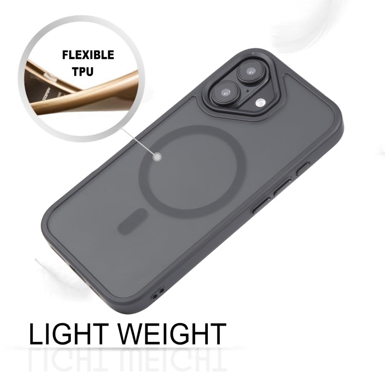 For iPhone 16 Plus GEBEI Skin Feel MagSafe Magnetic Phone Case(Black) - iPhone 16 Plus Cases by GEBEI | Online Shopping South Africa | PMC Jewellery | Buy Now Pay Later Mobicred