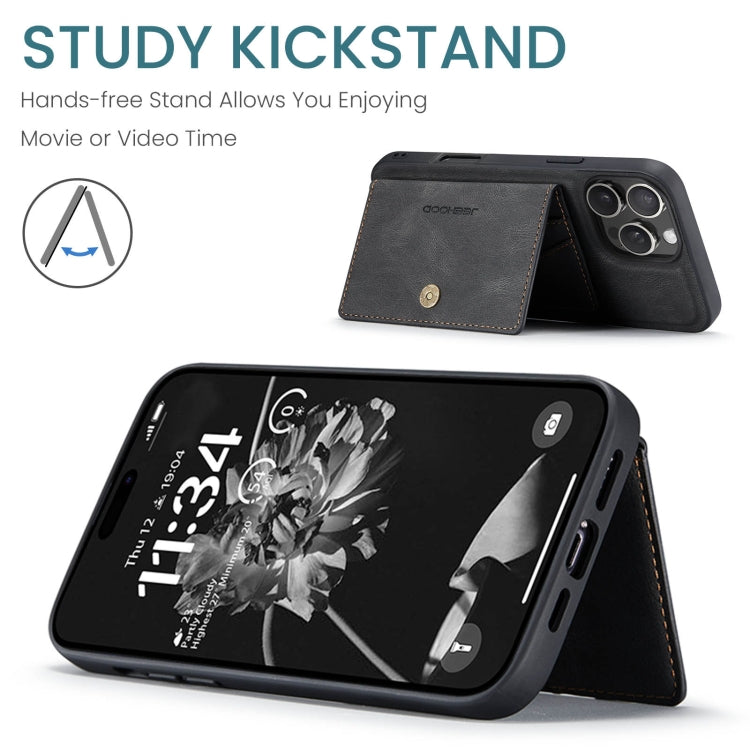 For iPhone 16 Pro JEEHOOD J01 Retro Magnetic Detachable Wallet Phone Case(Black) - free shipping - PMC Jewellery - Order now!