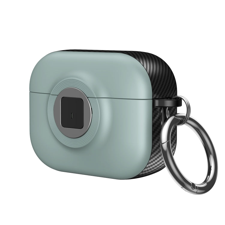 For AirPods Pro 2 Camera Series PC + TPU Headset Shockproof Carbon Fibre Case(Light Green) - For AirPods Pro 2 by PMC Jewellery | Online Shopping South Africa | PMC Jewellery | Buy Now Pay Later Mobicred