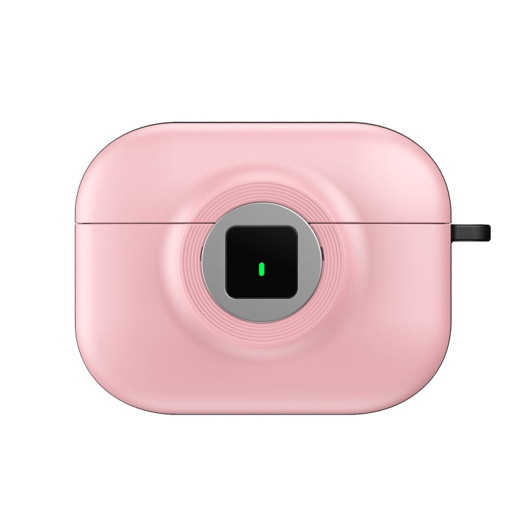 For AirPods Pro Camera Series PC + TPU Headset Shockproof Carbon Fibre Case(Pink) - For AirPods Pro by PMC Jewellery | Online Shopping South Africa | PMC Jewellery | Buy Now Pay Later Mobicred