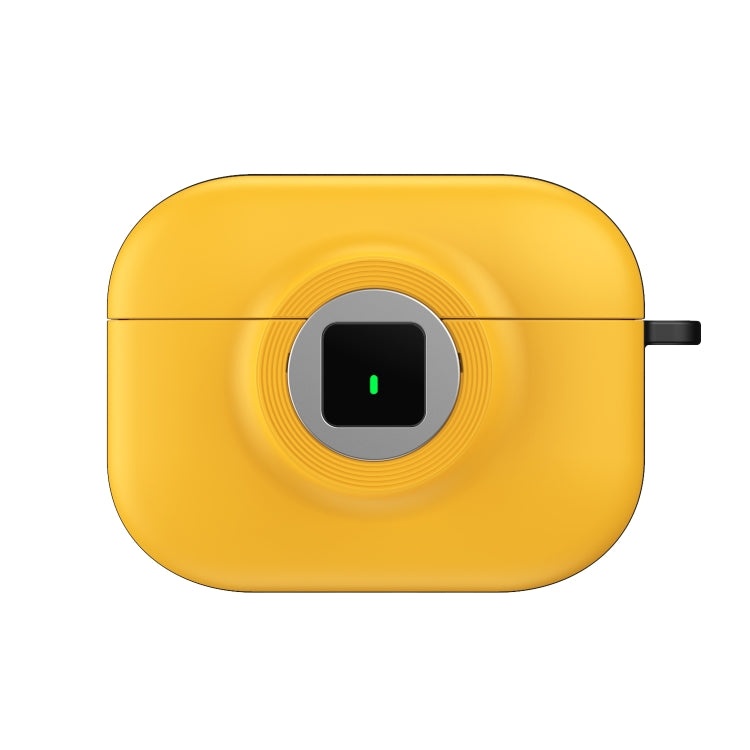 For AirPods Pro Camera Series PC + TPU Headset Shockproof Carbon Fibre Case(Yellow) - For AirPods Pro by PMC Jewellery | Online Shopping South Africa | PMC Jewellery | Buy Now Pay Later Mobicred