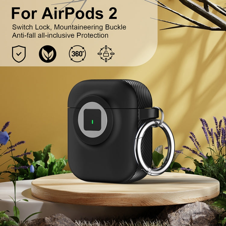 For AirPods 1 / 2 Camera Series PC + TPU Headset Shockproof Carbon Fibre Case(Black) - free shipping - PMC Jewellery - Order now!