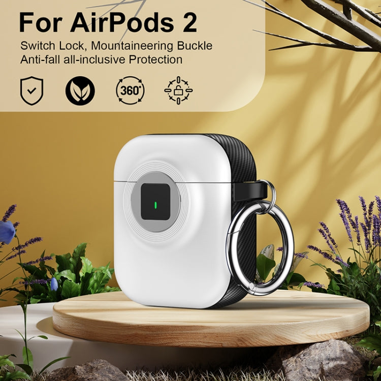 For AirPods 1 / 2 Camera Series PC + TPU Headset Shockproof Carbon Fibre Case(White) - For AirPods 1/2 by PMC Jewellery | Online Shopping South Africa | PMC Jewellery | Buy Now Pay Later Mobicred
