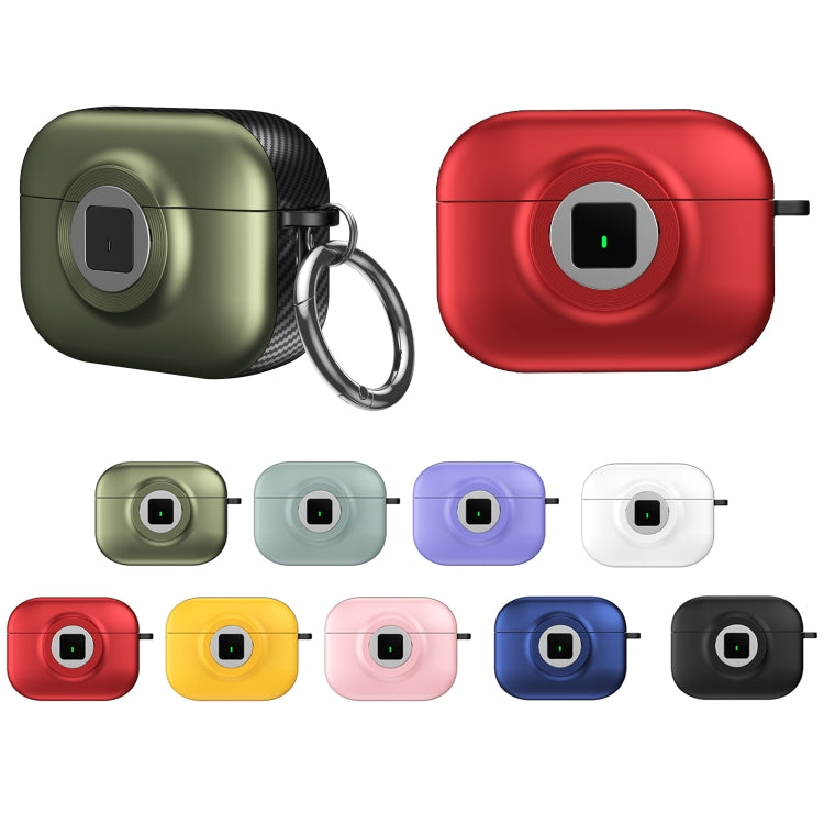 For AirPods Pro 2 Camera Series PC + TPU Headset Shockproof Carbon Fibre Case(Red) - For AirPods Pro 2 by PMC Jewellery | Online Shopping South Africa | PMC Jewellery | Buy Now Pay Later Mobicred