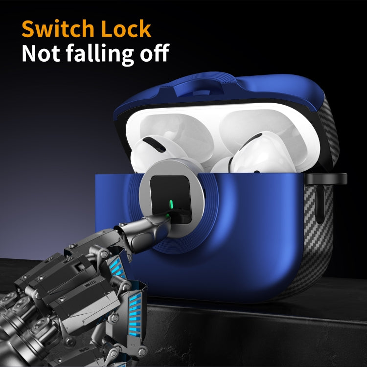 For AirPods Pro Camera Series PC + TPU Headset Shockproof Carbon Fibre Case(Black) - For AirPods Pro by PMC Jewellery | Online Shopping South Africa | PMC Jewellery | Buy Now Pay Later Mobicred