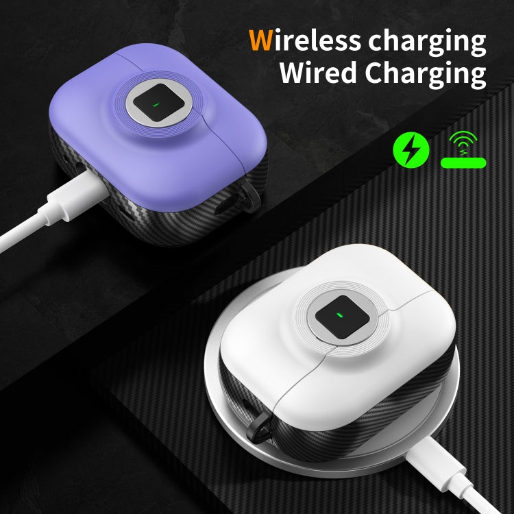 For AirPods Pro 2 Camera Series PC + TPU Headset Shockproof Carbon Fibre Case(Light Green) - For AirPods Pro 2 by PMC Jewellery | Online Shopping South Africa | PMC Jewellery | Buy Now Pay Later Mobicred