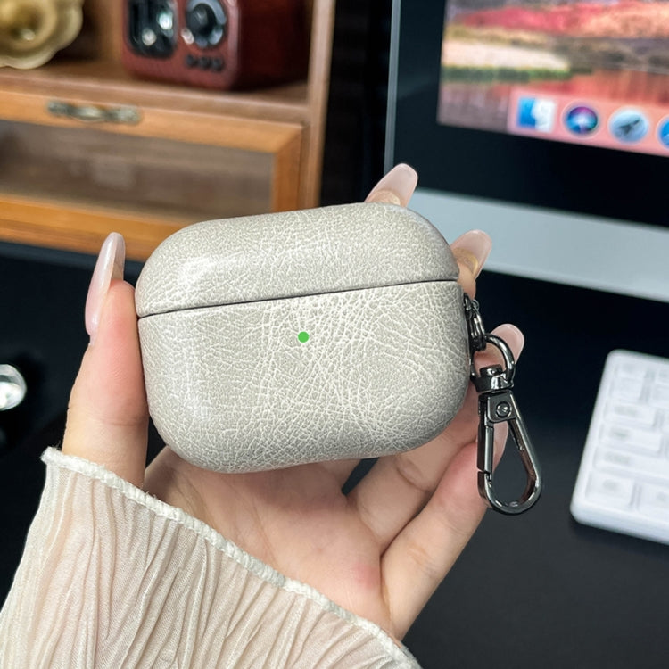 For AirPods Pro 2 Retro Oil Leather Bluetooth Earphones Protective Case(White) - For AirPods Pro 2 by PMC Jewellery | Online Shopping South Africa | PMC Jewellery | Buy Now Pay Later Mobicred