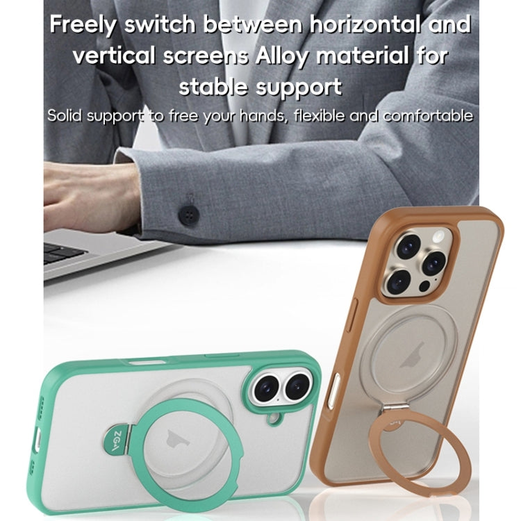 For iPhone 16 Pro Max ZGA Magsafe Holder PC Hybrid TPU Phone Case(Black) - free shipping - PMC Jewellery - Order now!