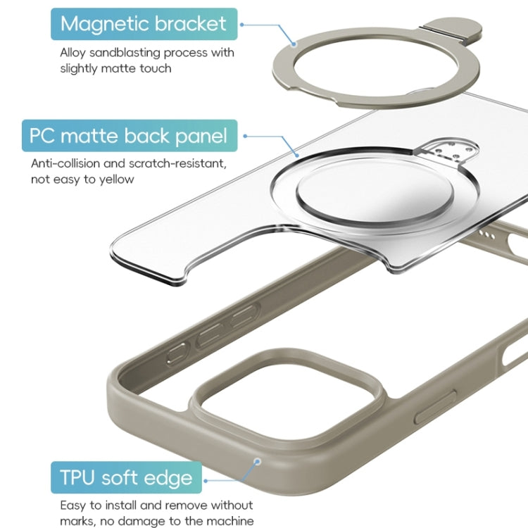 For iPhone 16 ZGA Magsafe Holder PC Hybrid TPU Phone Case(Green) - free shipping - PMC Jewellery - Order now!