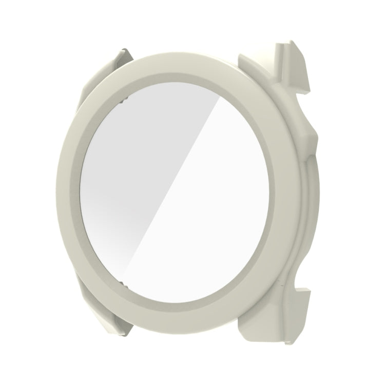 For Garmin Fenix 8 AMOLED 47mm Tempered Glass Film Integrated PC Watch Protective Case(Ivory White) - Watch Cases by PMC TechLife | Online Shopping South Africa | PMC TechLife | Buy Now Pay Later Mobicred