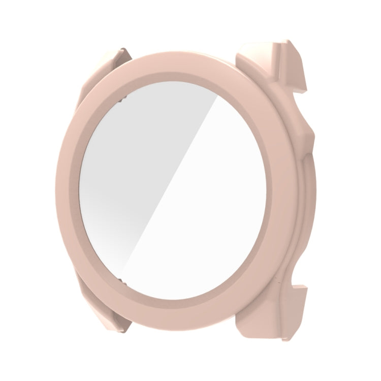For Garmin Fenix 8 AMOLED 43mm Tempered Glass Film Integrated PC Watch Protective Case(Pink) - Watch Cases by PMC TechLife | Online Shopping South Africa | PMC TechLife | Buy Now Pay Later Mobicred