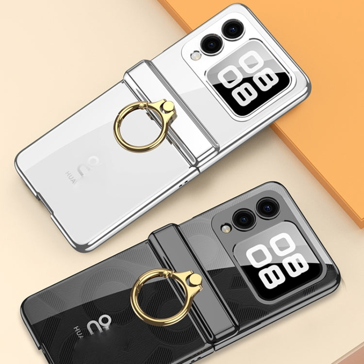 For Huawei nova Flip GKK Integrated  Magnetic Folding Phantom Rotary Phone Case with Ring Holder(Black) - free shipping - PMC Jewellery - Order now!