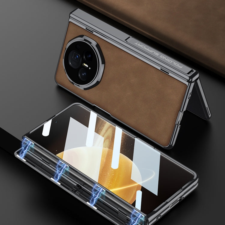 For Honor Magic V3 GKK Integrated Magnetic Fold Hinge Leather Shockproof Phone Case(Matte Gray) - free shipping - PMC Jewellery - Order now!