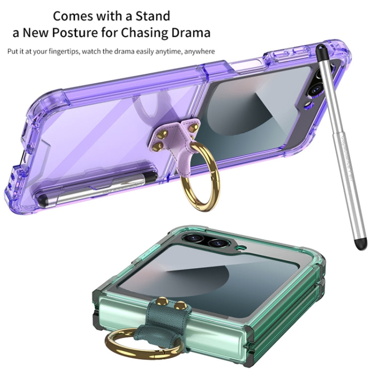 For Samsung Galaxy Z Flip6 GKK Airbag Protective Phone Case with Ring & Pen(Purple) - free shipping - PMC Jewellery - Order now!