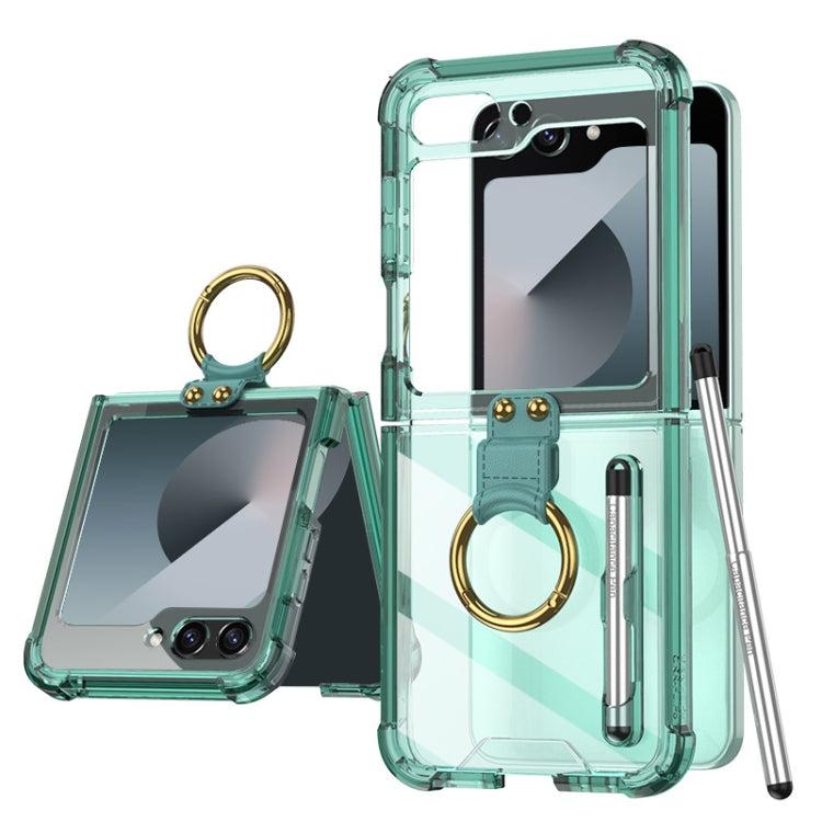 For Samsung Galaxy Z Flip6 / Flip7 FE GKK Airbag Protective Phone Case with Ring & Pen(Green) - free shipping - PMC Jewellery - Order now!