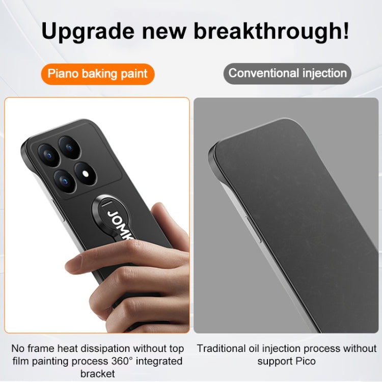 For Redmi K70 Baking Varnish 360 Rotate Holder No Frame PC Phone Case(Green) - Xiaomi Cases by PMC Jewellery | Online Shopping South Africa | PMC Jewellery | Buy Now Pay Later Mobicred