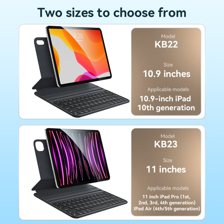 For iPad Pro 11 2022 / Air 10.9 2022 Yesido Dual-sided Clip Magnetic Keyboard Leather Case(Black) - free shipping - PMC Jewellery - Order now!