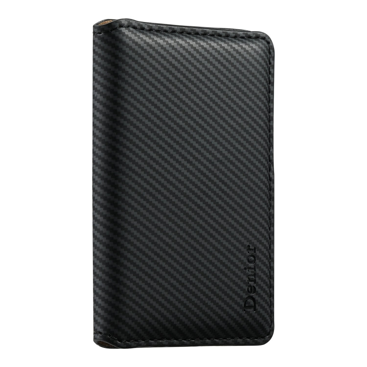 Denior V13 Magsafe Wallet Carbon Fiber Texture Leather Magnetic Card Holder Bag(Black) - Adhesive Card Holders by Denior | Online Shopping South Africa | PMC Jewellery | Buy Now Pay Later Mobicred