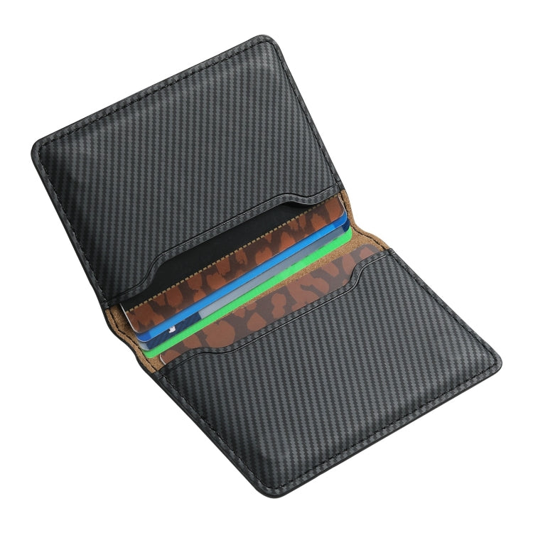Denior V13 Magsafe Wallet Carbon Fiber Texture Leather Magnetic Card Holder Bag(Black) - Adhesive Card Holders by Denior | Online Shopping South Africa | PMC Jewellery | Buy Now Pay Later Mobicred