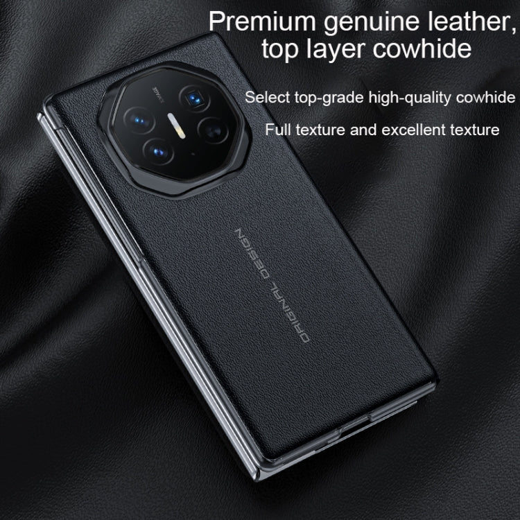For Huawei Mate XT Ultimate Smart Side View Window Genuine Leather Phone Case(Dark Red) - Huawei Cases by PMC TechLife | Online Shopping South Africa | PMC TechLife | Buy Now Pay Later Mobicred