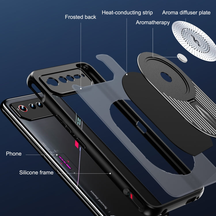 For Asus ROG Phone 6 / 6 Pro / 6D Heat Dissipation Aromatherapy MagSafe Holder Phone Case(Black) - ASUS Cases by PMC TechLife | Online Shopping South Africa | PMC TechLife | Buy Now Pay Later Mobicred