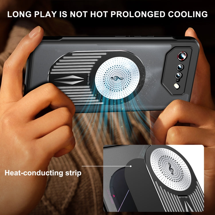 For Asus ROG Phone 7 Heat Dissipation Aromatherapy MagSafe Holder Phone Case(Black) - ASUS Cases by PMC TechLife | Online Shopping South Africa | PMC TechLife | Buy Now Pay Later Mobicred