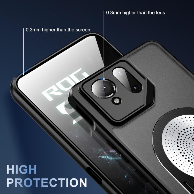 For Asus ROG Phone 9 / 9 Pro Heat Dissipation Aromatherapy Magnetic Holder Phone Case(Black) - ASUS Cases by PMC TechLife | Online Shopping South Africa | PMC TechLife | Buy Now Pay Later Mobicred