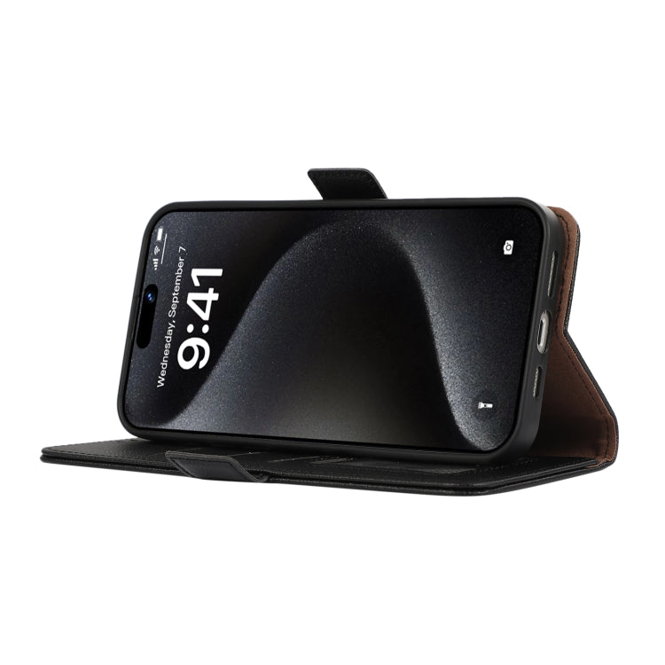 For Samsung Galaxy S25 Ultra ABEEL Side-Magnetic Litchi Pattern Leather RFID Phone Case(Black) - Galaxy S25 Ultra 5G Cases by PMC Jewellery | Online Shopping South Africa | PMC Jewellery | Buy Now Pay Later Mobicred