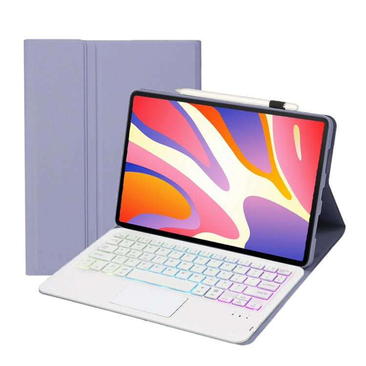 For Huawei MatePad SE 11 2024 AH21-AS Ultra-thin Detachable Backlight Bluetooth Keyboard Leather Tablet Case with Touchpad(Lavender White) - Others Keyboard by PMC Jewellery | Online Shopping South Africa | PMC Jewellery | Buy Now Pay Later Mobicred