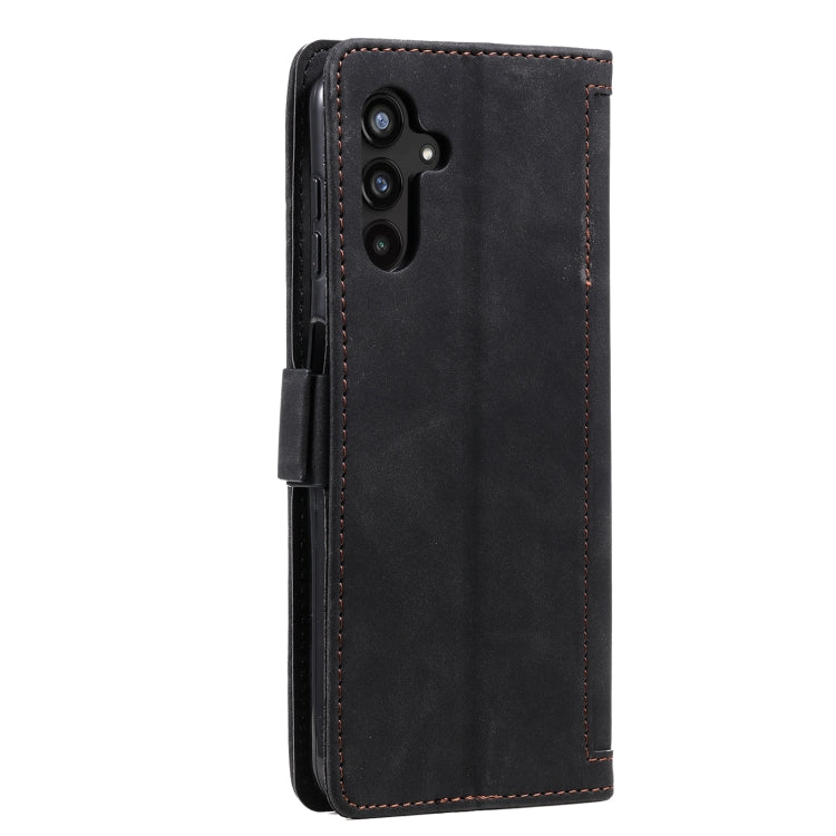 For Samsung Galaxy S25+ 5G Retro Splicing Horizontal Flip Leather Phone Case(Black) - Galaxy S25+ 5G Cases by PMC TechLife | Online Shopping South Africa | PMC TechLife | Buy Now Pay Later Mobicred