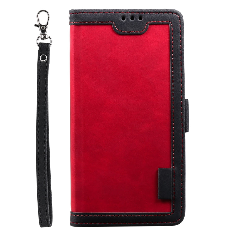 For Samsung Galaxy S25+ 5G Retro Splicing Horizontal Flip Leather Phone Case(Red) - Galaxy S25+ 5G Cases by PMC TechLife | Online Shopping South Africa | PMC TechLife | Buy Now Pay Later Mobicred
