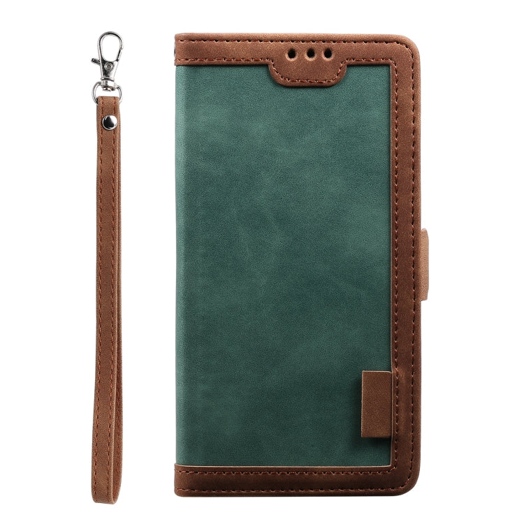 For Samsung Galaxy S25 5G Retro Splicing Horizontal Flip Leather Phone Case(Green) - Galaxy S25 5G Cases by PMC TechLife | Online Shopping South Africa | PMC TechLife | Buy Now Pay Later Mobicred