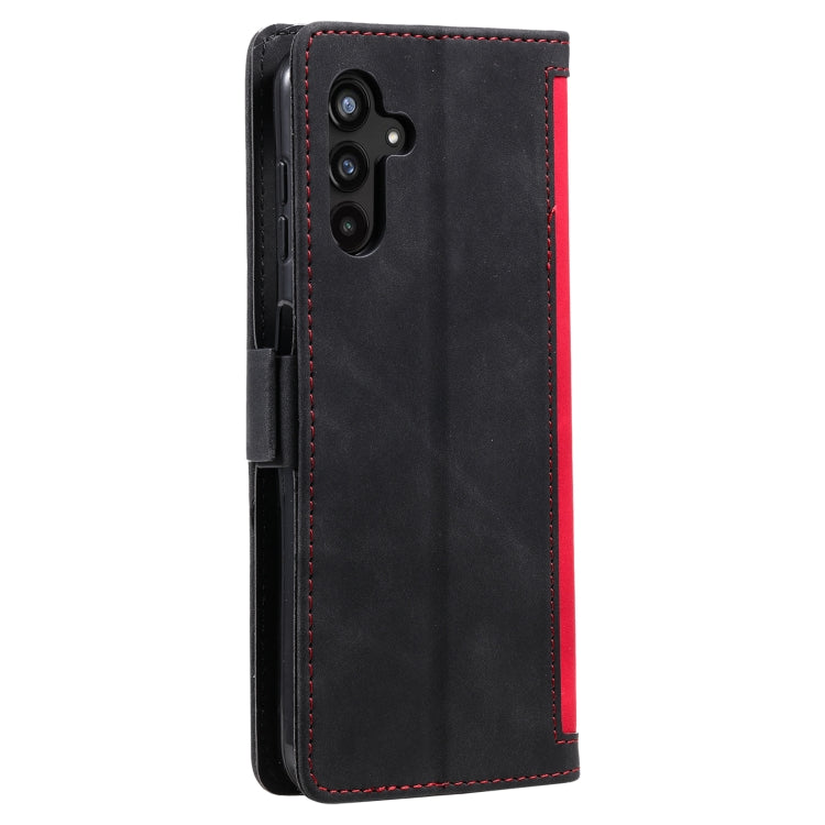 For Samsung Galaxy S25 5G Retro Splicing Horizontal Flip Leather Phone Case(Red) - Galaxy S25 5G Cases by PMC TechLife | Online Shopping South Africa | PMC TechLife | Buy Now Pay Later Mobicred