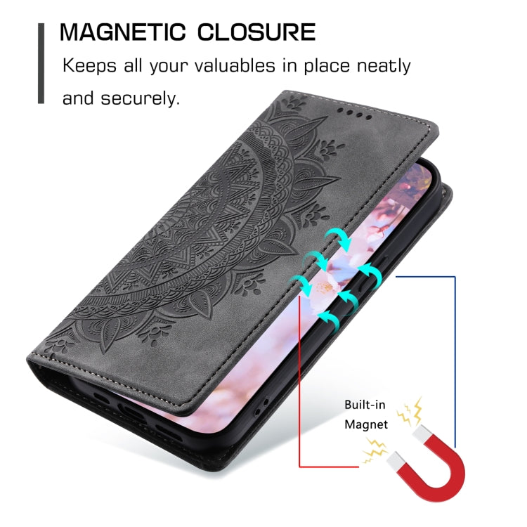For Samsung Galaxy S25 5G Totem Embossed Magnetic Leather Phone Case(Grey) - free shipping - PMC Jewellery - Order now!