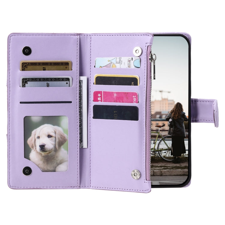 For Samsung Galaxy S25 Ultra 5G Glitter Lattice Zipper Wallet Leather Phone Case(Purple) - Galaxy S25 Ultra 5G Cases by PMC TechLife | Online Shopping South Africa | PMC TechLife | Buy Now Pay Later Mobicred