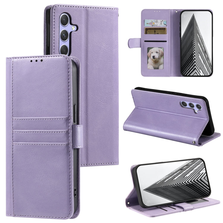 For Samsung Galaxy S25 5G Simple 6-Card Wallet Leather Phone Case(Purple) - Galaxy S25 5G Cases by PMC TechLife | Online Shopping South Africa | PMC TechLife | Buy Now Pay Later Mobicred
