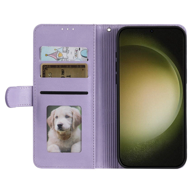 For Samsung Galaxy S25 5G Simple 6-Card Wallet Leather Phone Case(Purple) - Galaxy S25 5G Cases by PMC TechLife | Online Shopping South Africa | PMC TechLife | Buy Now Pay Later Mobicred