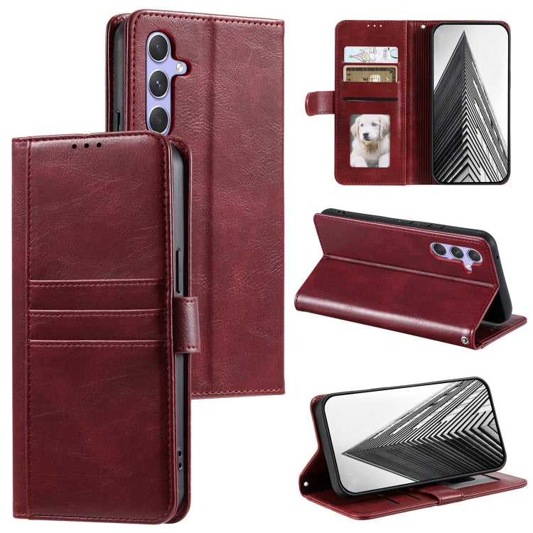 For Samsung Galaxy S25+ 5G Simple 6-Card Wallet Leather Phone Case(Wine Red) - Galaxy S25+ 5G Cases by PMC TechLife | Online Shopping South Africa | PMC TechLife | Buy Now Pay Later Mobicred