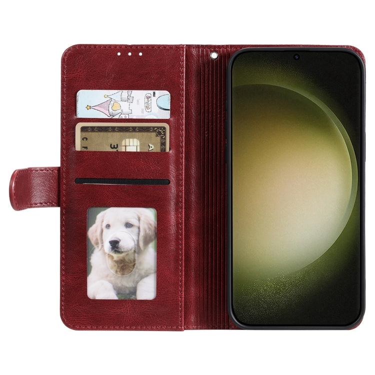 For Samsung Galaxy S25+ 5G Simple 6-Card Wallet Leather Phone Case(Wine Red) - Galaxy S25+ 5G Cases by PMC TechLife | Online Shopping South Africa | PMC TechLife | Buy Now Pay Later Mobicred