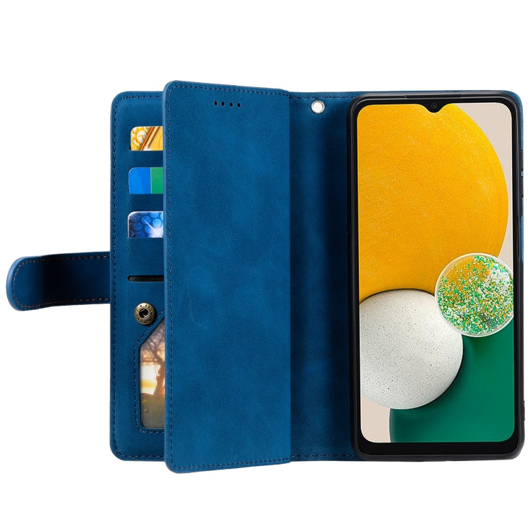 For Samsung Galaxy S25+ 5G Nine Card Zipper Bag Leather Phone Case with Lanyard(Blue) - free shipping - PMC TechLife - Order now!