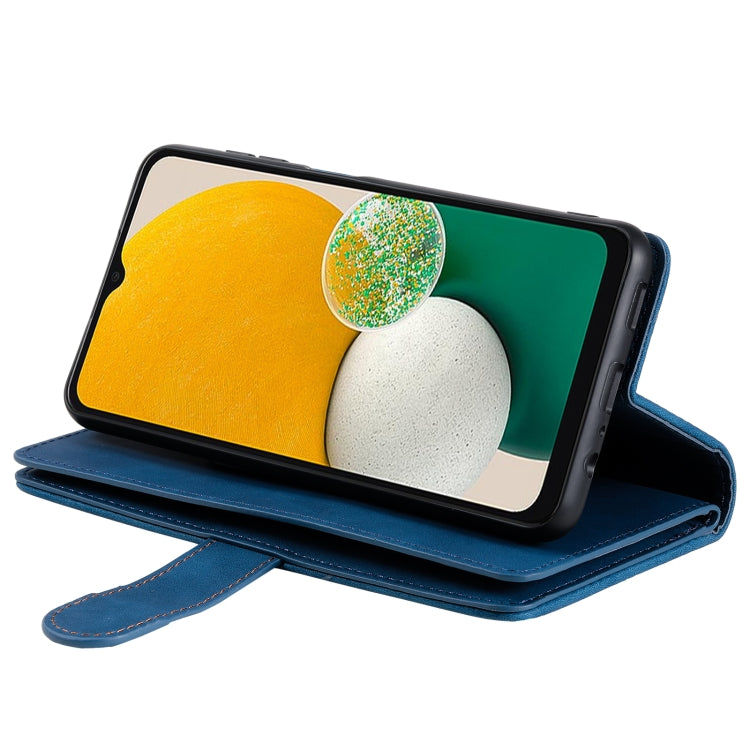 For Samsung Galaxy S25+ 5G Nine Card Zipper Bag Leather Phone Case with Lanyard(Blue) - free shipping - PMC TechLife - Order now!