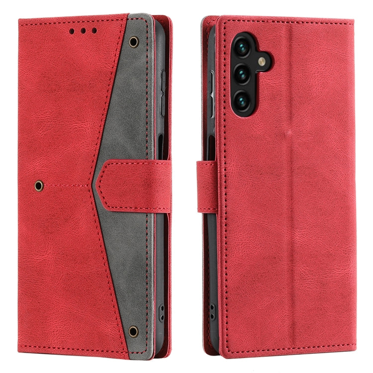 For Samsung Galaxy S25 5G Nail Skin Feel Stitching Calf Texture Leather Phone Case(Red) - Galaxy S25 5G Cases by PMC TechLife | Online Shopping South Africa | PMC TechLife | Buy Now Pay Later Mobicred