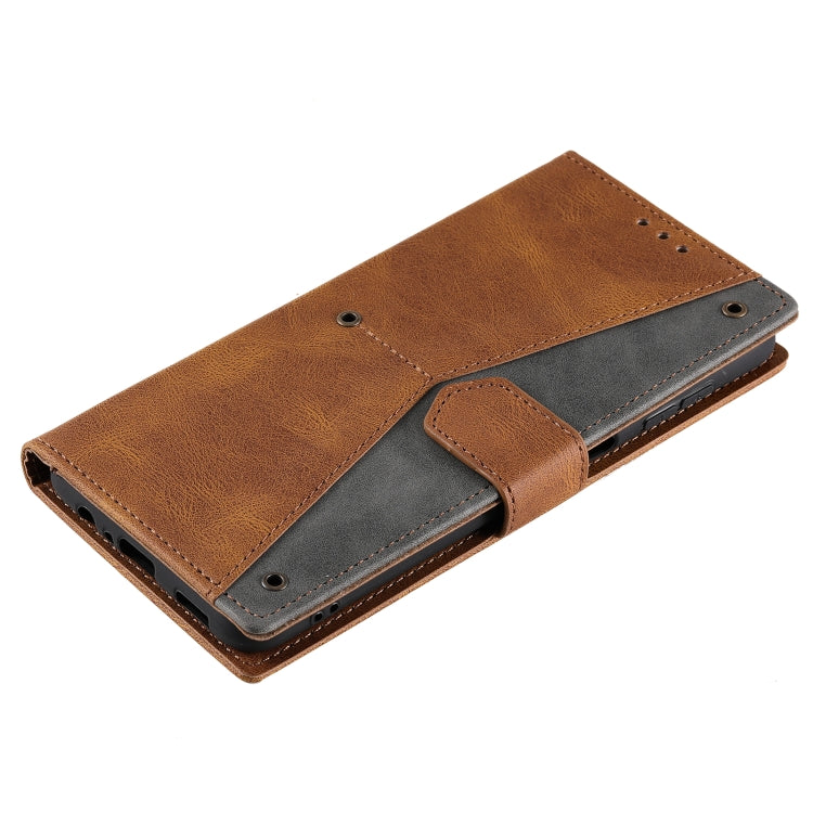 For Samsung Galaxy S25 5G Nail Skin Feel Stitching Calf Texture Leather Phone Case(Brown) - Galaxy S25 5G Cases by PMC TechLife | Online Shopping South Africa | PMC TechLife | Buy Now Pay Later Mobicred