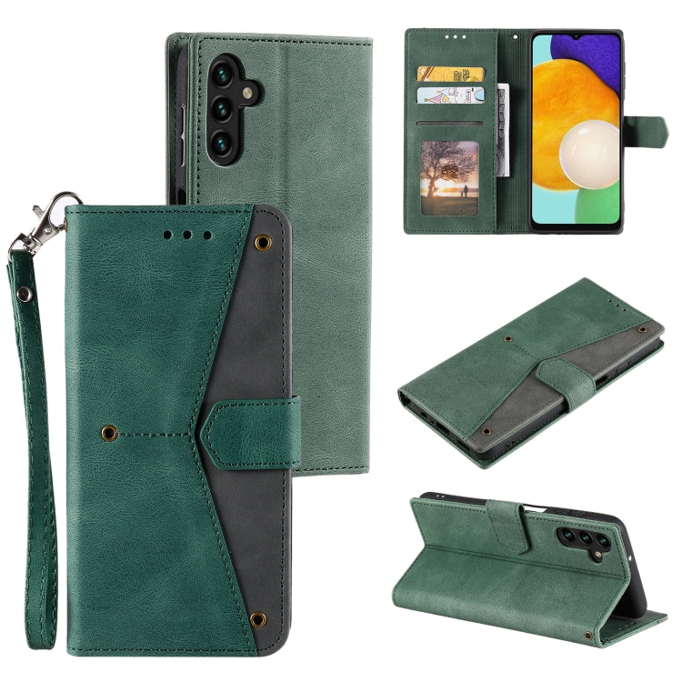 For Samsung Galaxy S25+ 5G Nail Skin Feel Stitching Calf Texture Leather Phone Case(Green) - Galaxy S25+ 5G Cases by PMC TechLife | Online Shopping South Africa | PMC TechLife | Buy Now Pay Later Mobicred