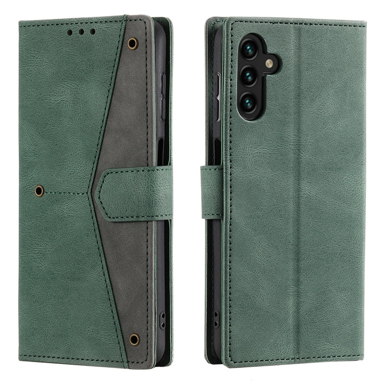 For Samsung Galaxy S25+ 5G Nail Skin Feel Stitching Calf Texture Leather Phone Case(Green) - Galaxy S25+ 5G Cases by PMC TechLife | Online Shopping South Africa | PMC TechLife | Buy Now Pay Later Mobicred