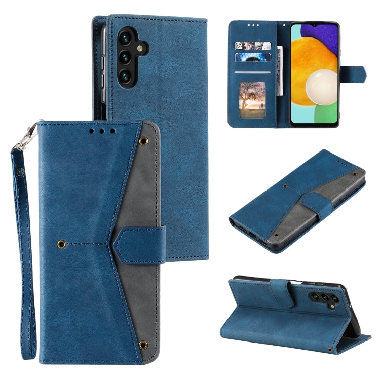 For Samsung Galaxy S25+ 5G Nail Skin Feel Stitching Calf Texture Leather Phone Case(Blue) - Galaxy S25+ 5G Cases by PMC TechLife | Online Shopping South Africa | PMC TechLife | Buy Now Pay Later Mobicred