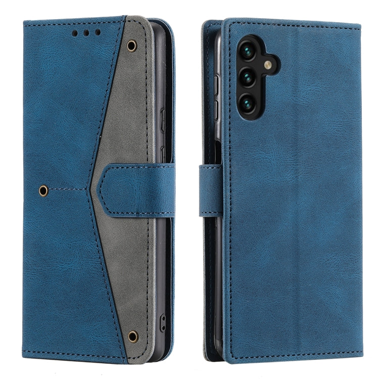 For Samsung Galaxy S25+ 5G Nail Skin Feel Stitching Calf Texture Leather Phone Case(Blue) - Galaxy S25+ 5G Cases by PMC TechLife | Online Shopping South Africa | PMC TechLife | Buy Now Pay Later Mobicred